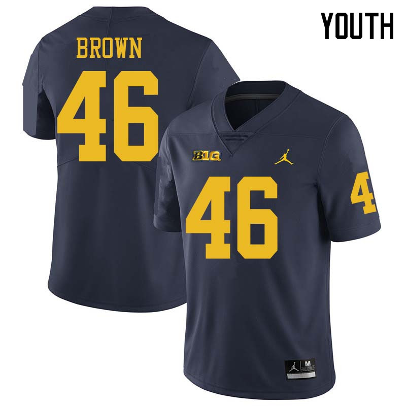 Jordan Brand Youth #46 Matt Brown Michigan Wolverines College Football Jerseys Sale-Navy